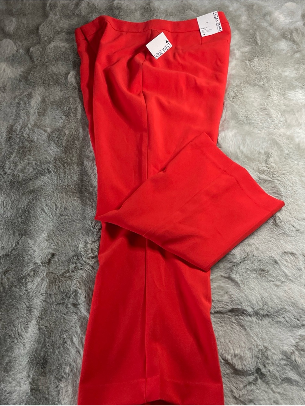 Nine West Bright Red Wide Leg Ponte Pants-0207
